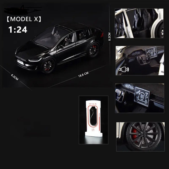 Tesla Model X Facelift Modellauto 1/24