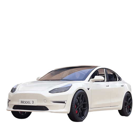 Tesla Model 3 1/24 scale model car with realistic features, metallic body, lights, sound effects, and openable parts.