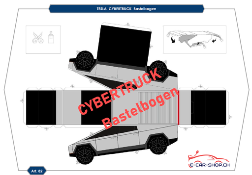 Tesla Cybertruck Bastelbogen | e-car-shop.com