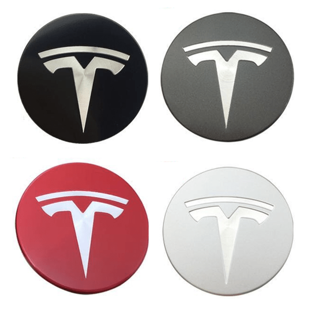 4 Stück Auto Nabenkappen, für Tesla Model SX 3 57mm  3D-Radmitten-Nabenkappen,A