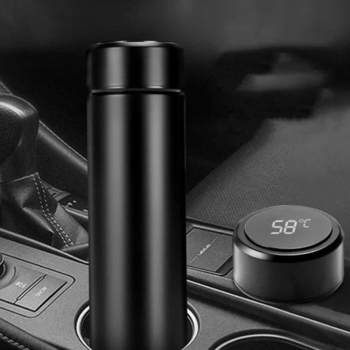 Edelstahl-Thermoflasche mit Temperaturanzeige | e-car-shop.com