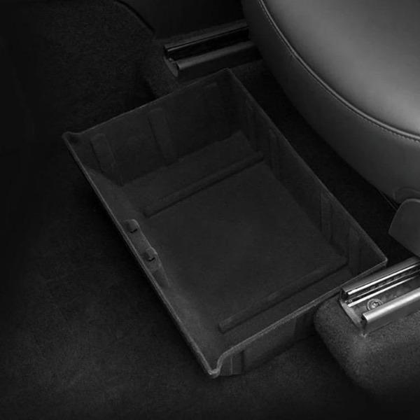Auto Silikon Unter Sitz Lagerung Box Hinten Sitz Organisatoren Fall Fühlte  Tuch Schublade Halter Auto Innen für Tesla Modell Y 2021 - AliExpress