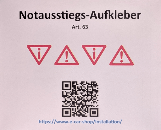 Notausstiegs-Aufkleber Tesla 3 | e-car-shop.com