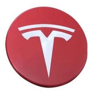 4x 57mm Tesla Nabendeckel Felgendeckel Nabenkappen Rot für Model 3/S/X NEU!
